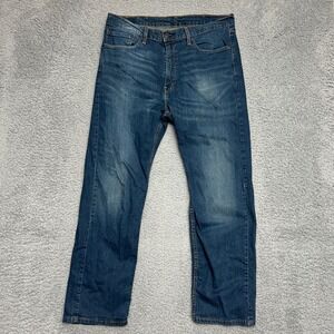 Levi's 505 Jeans Mens 38x30 Blue Excellent Straight Fit Regular Dark Wash Denim